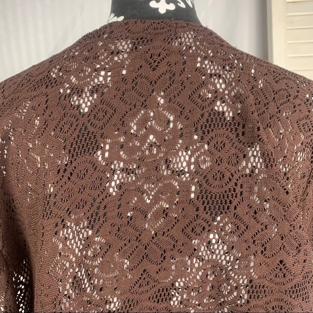 Knitted Peplum Brown Top - Picture 11 of 14